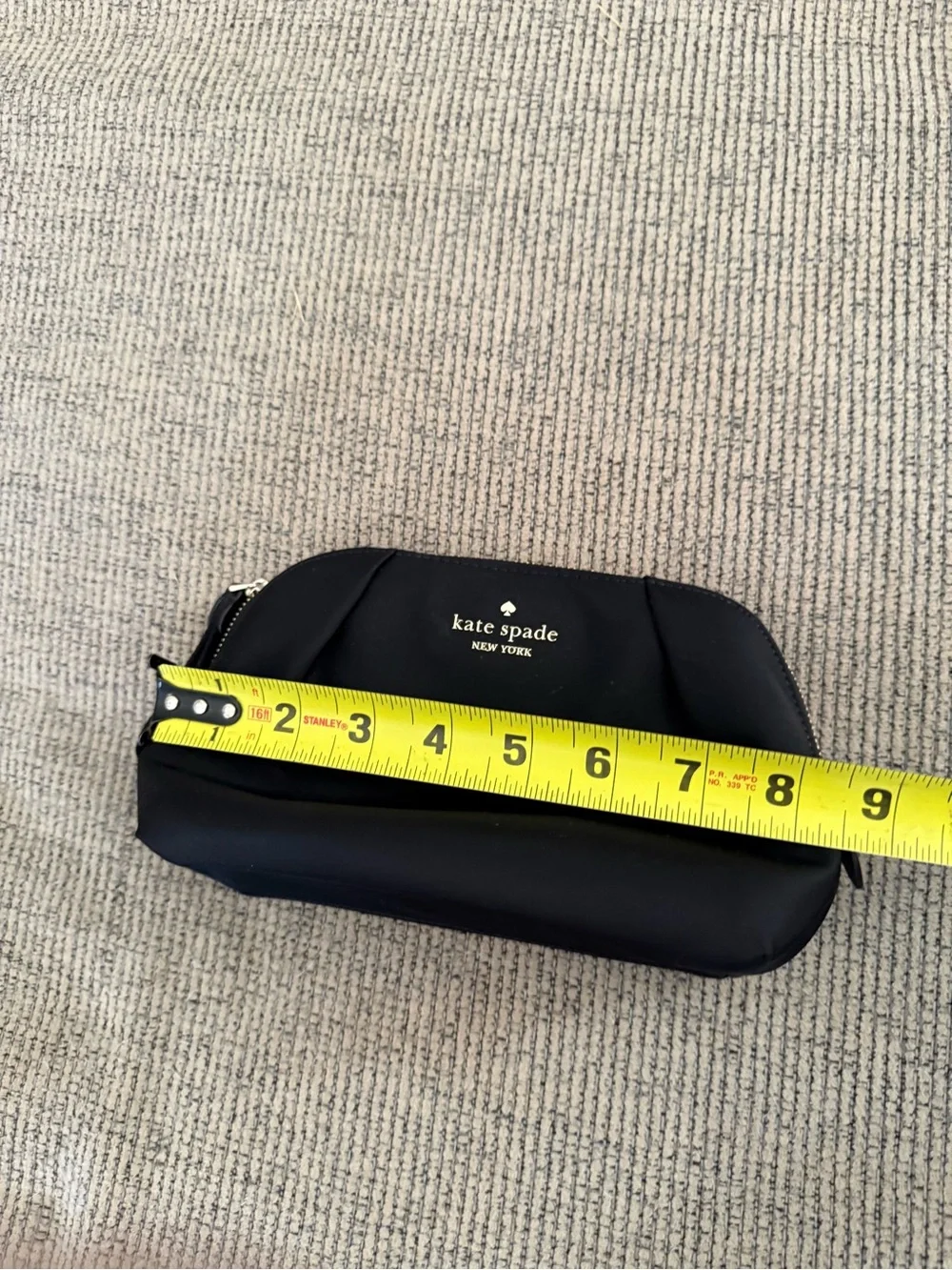kate spade black zip cosmetic pouch with wristlet